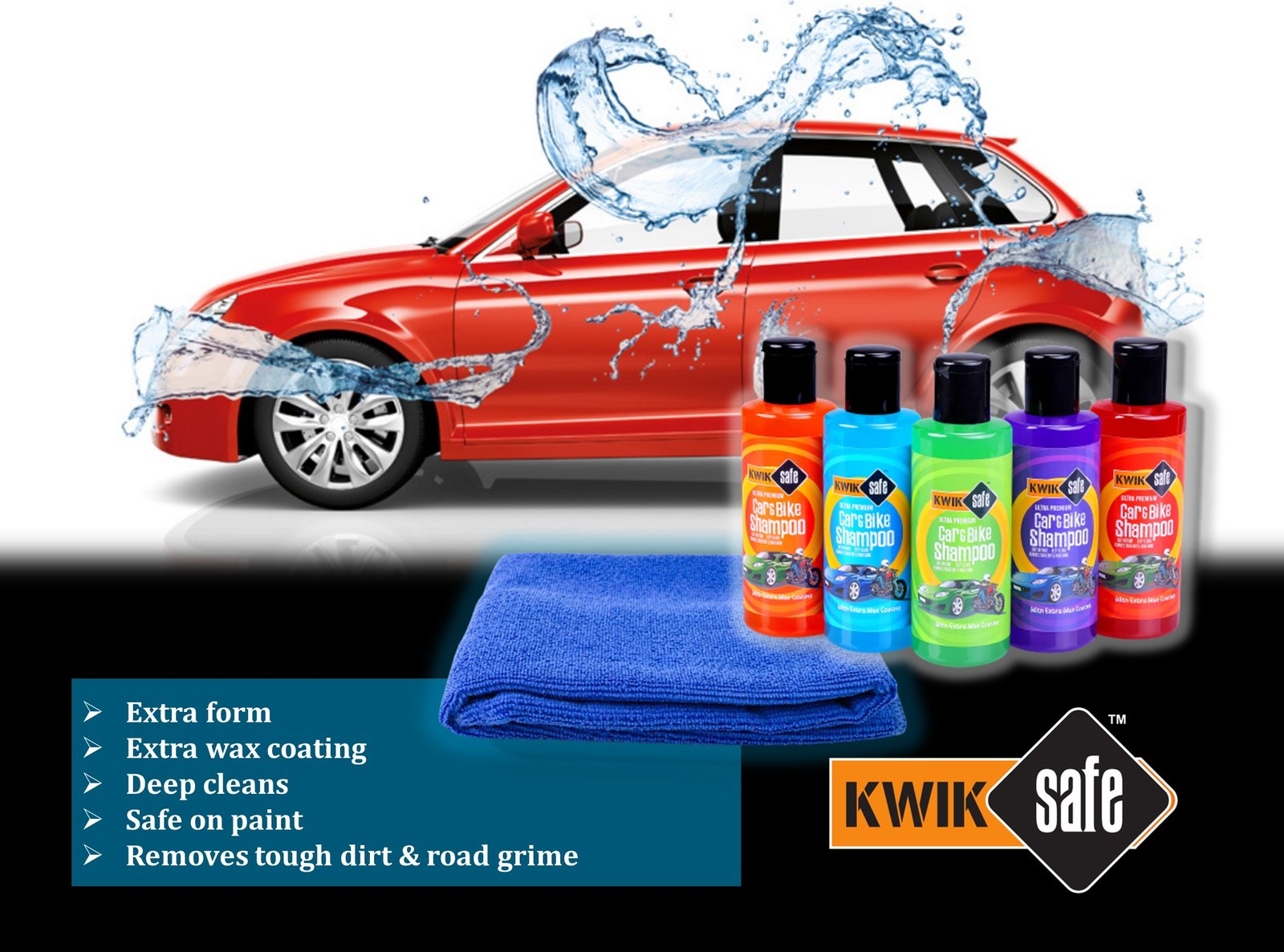 COMBO CAR & BIKE WASH SHAMPOO 200 ML X 5 NOS + MICRO FIBER CLOTH - Image 4