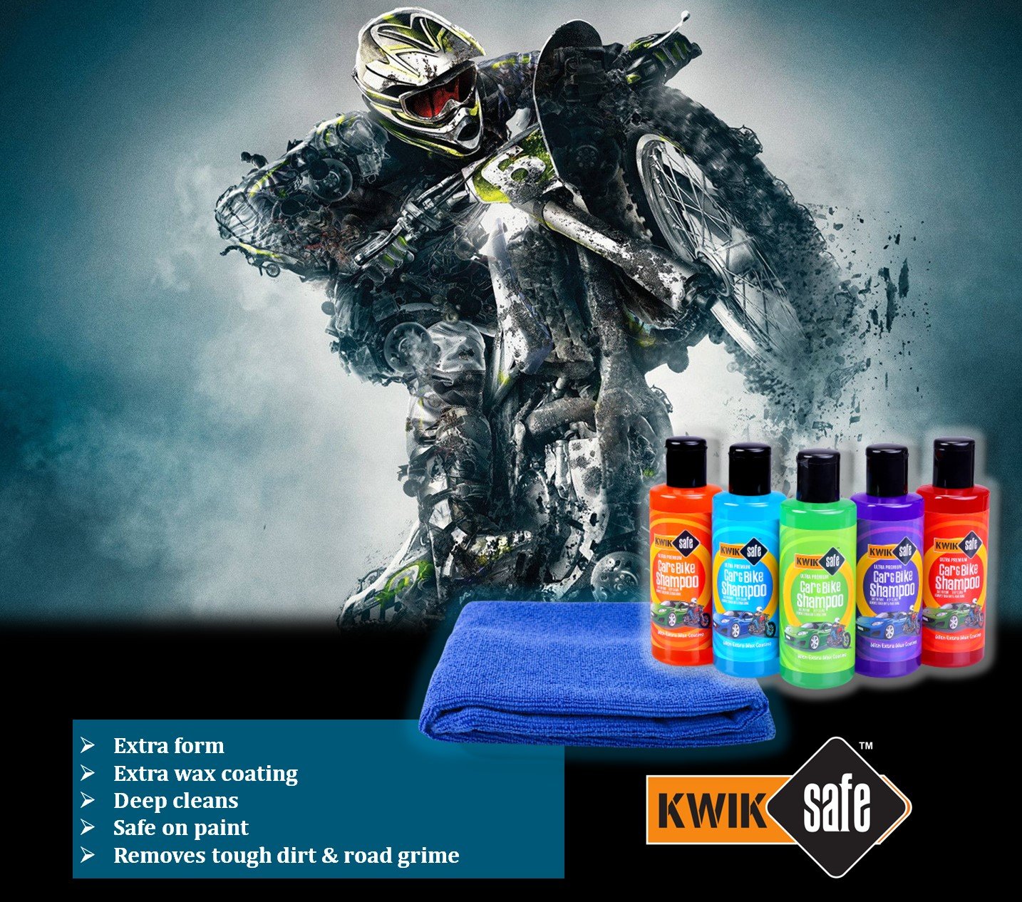 COMBO CAR & BIKE WASH SHAMPOO 200 ML X 5 NOS + MICRO FIBER CLOTH - Image 5